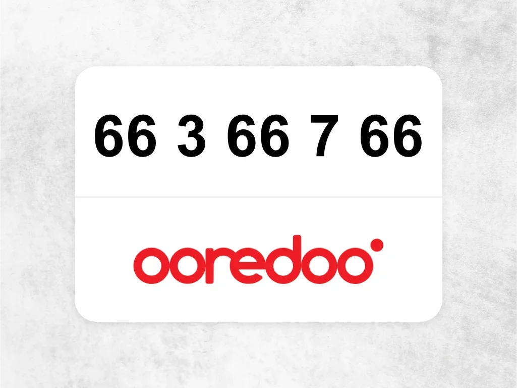 Ooredoo Mobile Phone  66 3 66 7 66