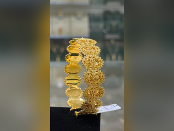 الذهب اساور البحرين نسائي حسب الوزن 25.47 غرام بدون حجر 19 ضمان الصيانة توصيل مجاني ذهب أصفر عيار 21