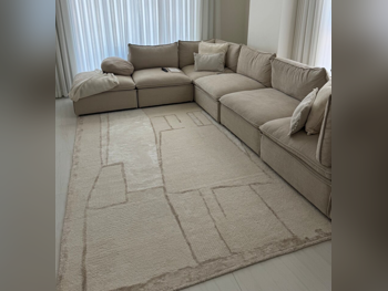 Rugs Home Center  Wool  Beige  Thick  2.5x3.5  Qatar  2022  Rectangle  Geometric  Living Room