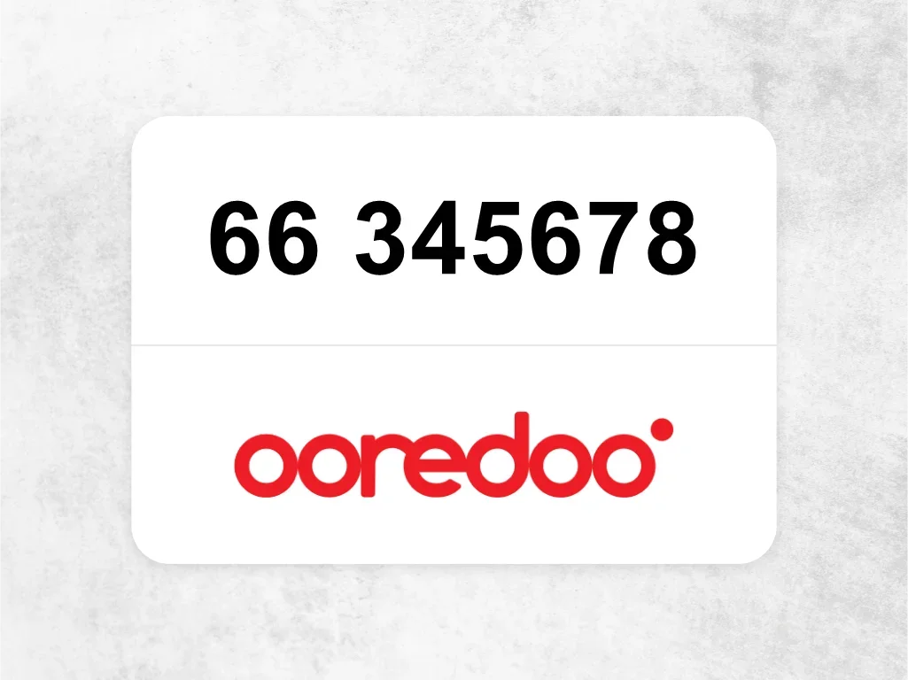 Ooredoo Mobile Phone  66 345678