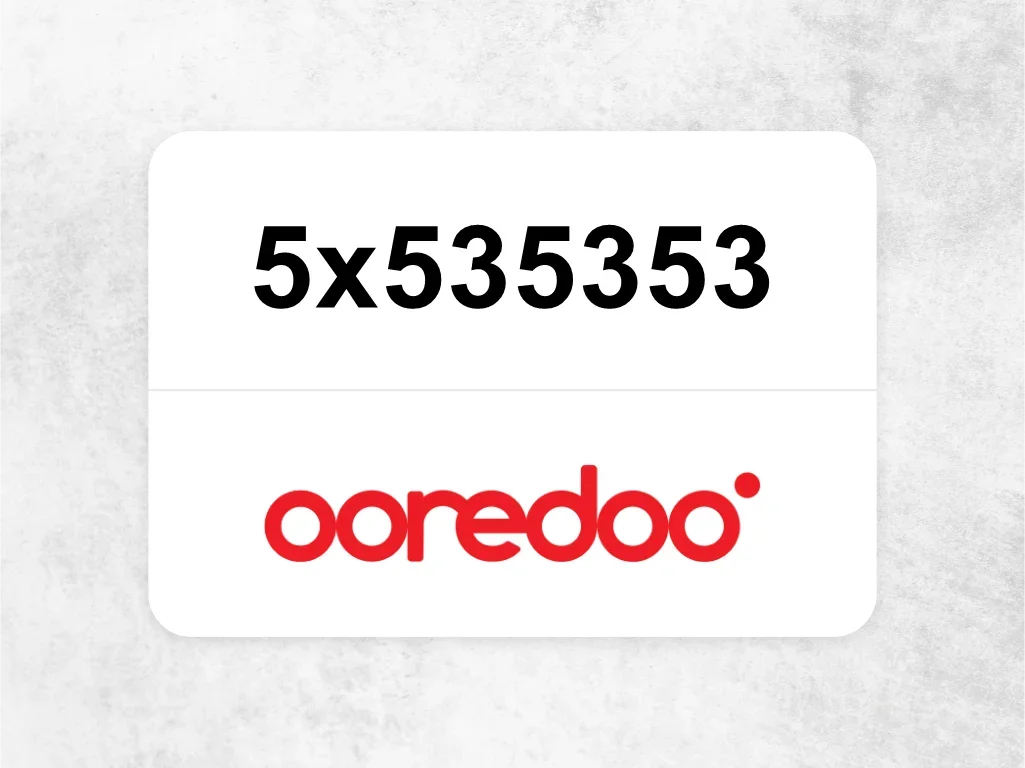 Ooredoo Mobile Phone  ‏5x535353
