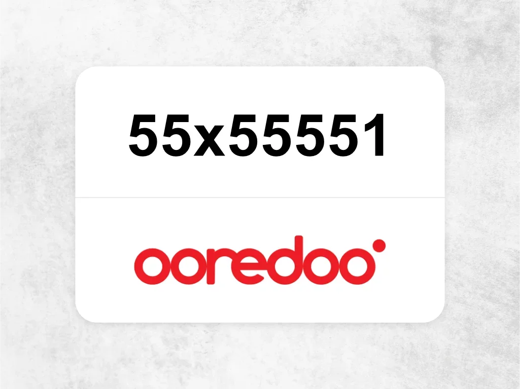 Ooredoo Mobile Phone  ‏55x55551