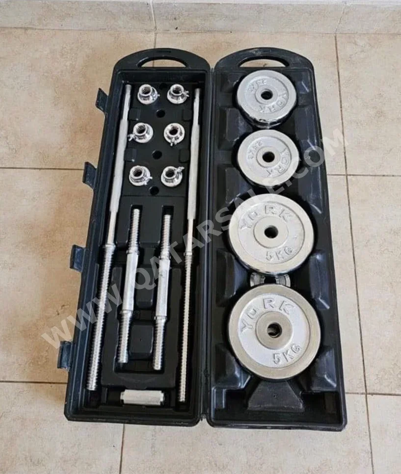 أثقال - دامبل تدوير-للقفل  - مستدير  - أبيض