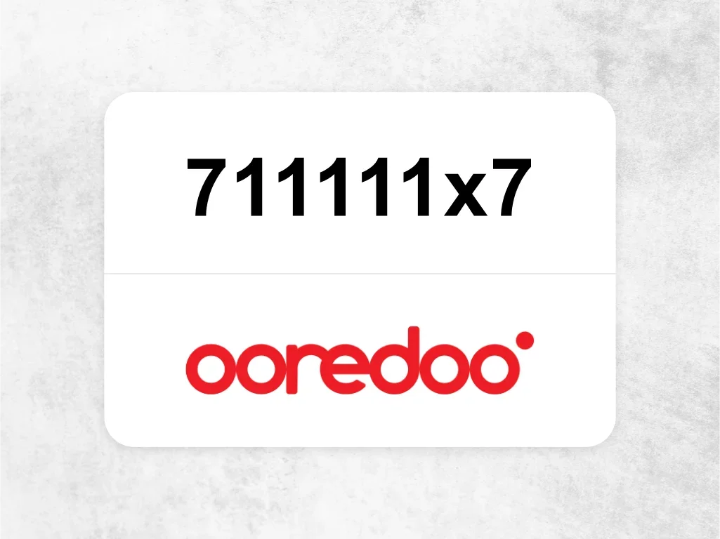 Ooredoo Mobile Phone  ‏711111x7