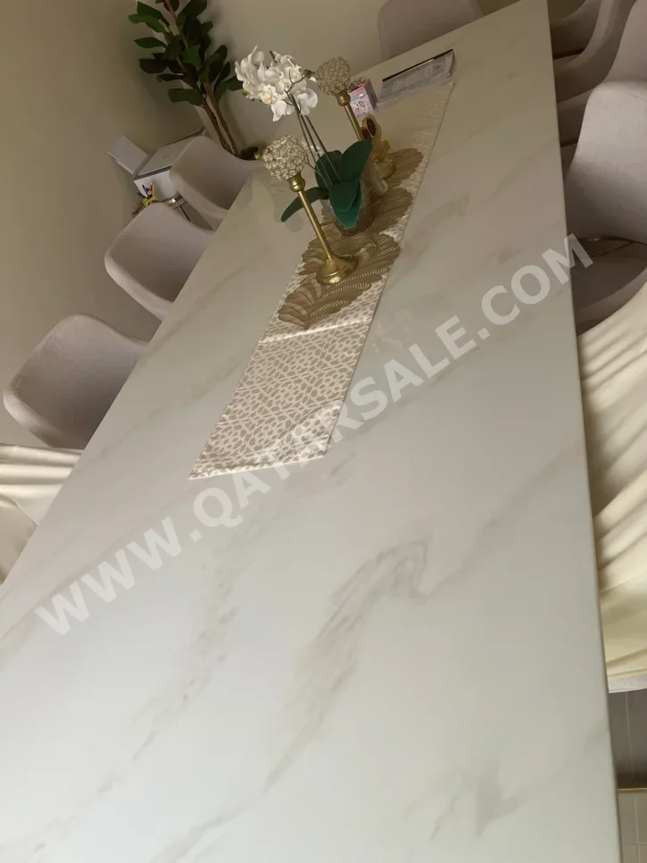 طاولة طعام مع كراسي  - هومز أر  أس  - أبيض  - 10 مقاعد