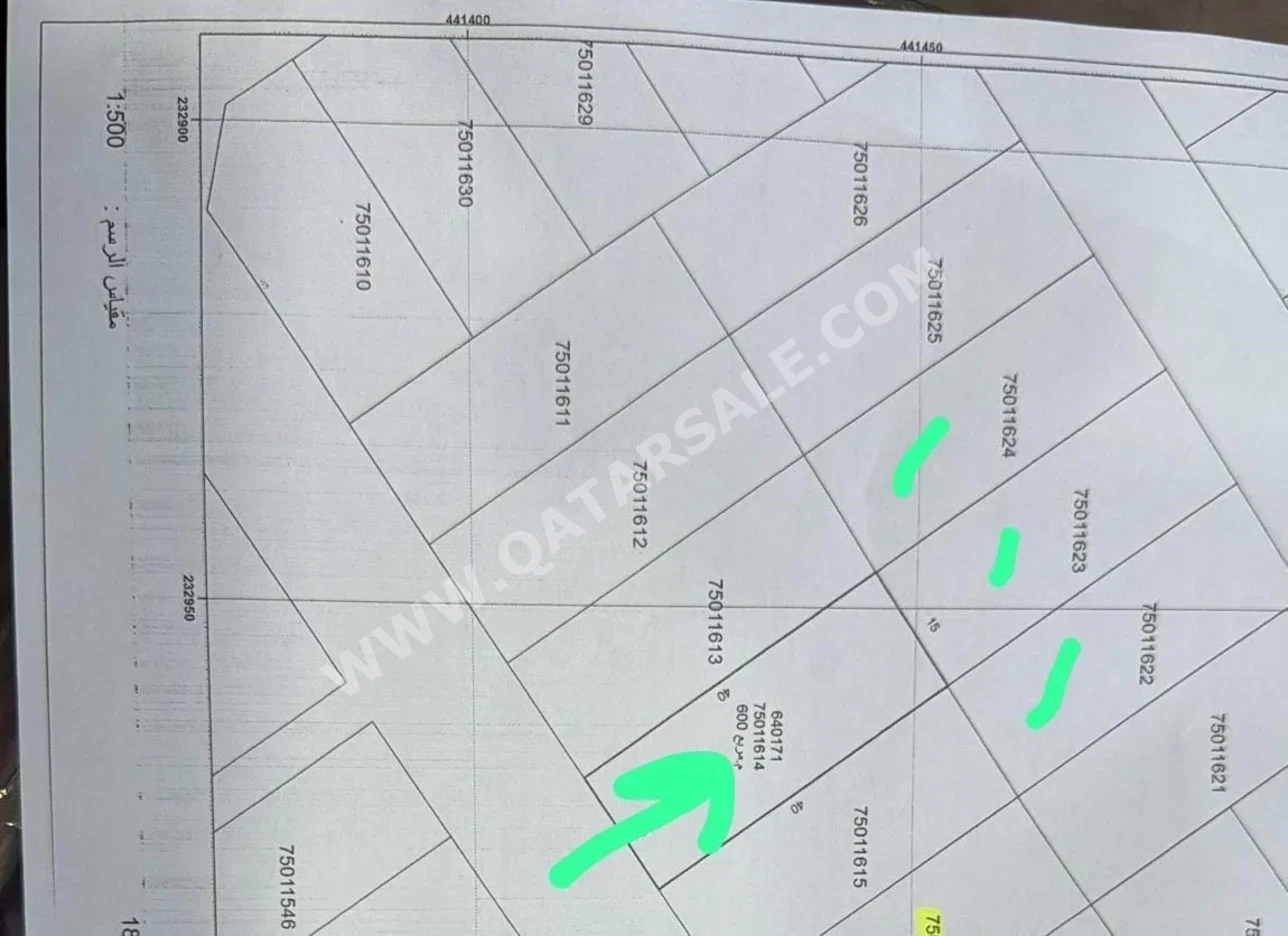 اراضي للبيع  في الخور  - الذخيرة  -المساحة 600 متر مربع