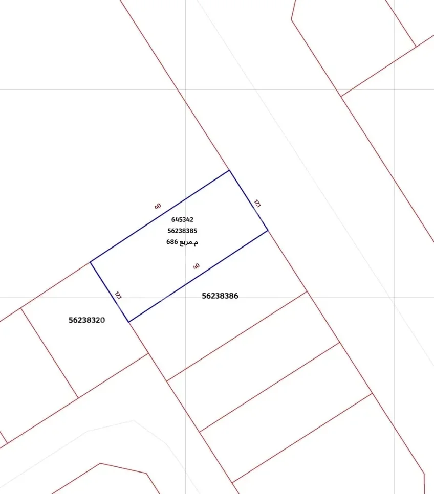 اراضي للبيع في الريان - عين خالد -المساحة 686 متر مربع