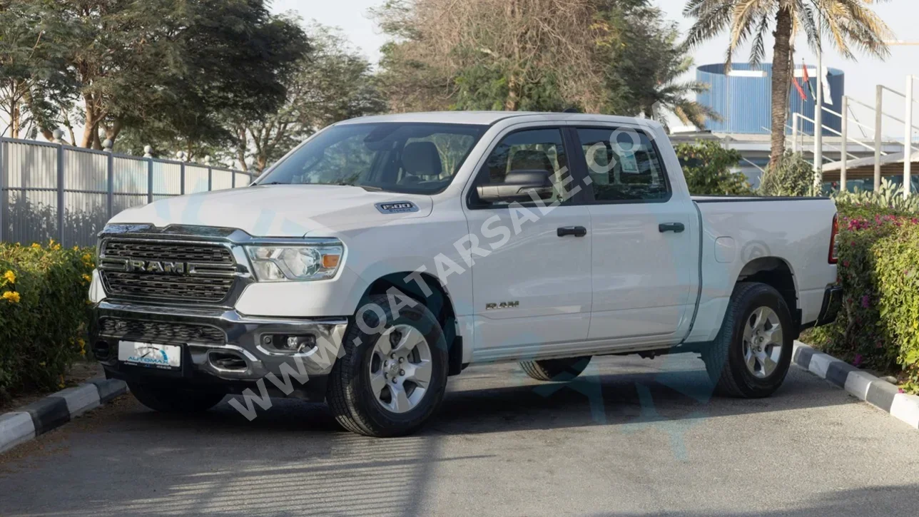 دودج  رام  بيغ هورن  2023  اوتوماتيك  0 كم  6 سلندر  دفع رباعي  بيكب  أبيض  تحت الضمان