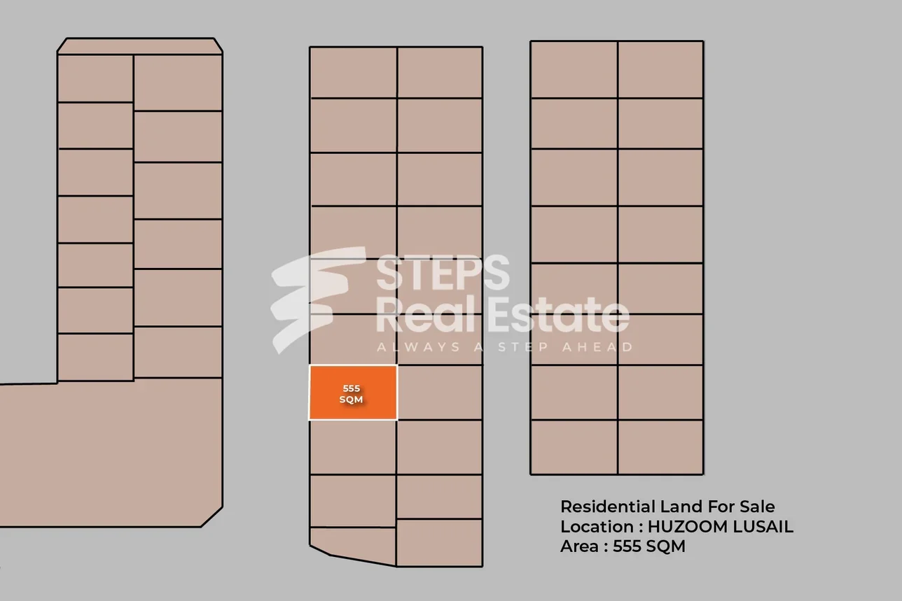 Lands For Sale  in Lusail  -Area Size 555 Square Meter