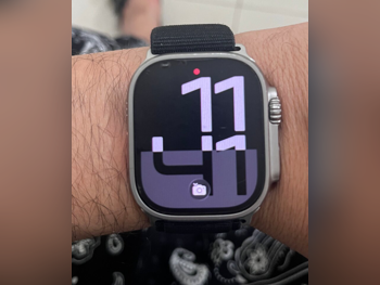 ساعات ذكية - ابل  الترا  - متوافق مع أي او اس  - رمادي  -- مقاوم المياه