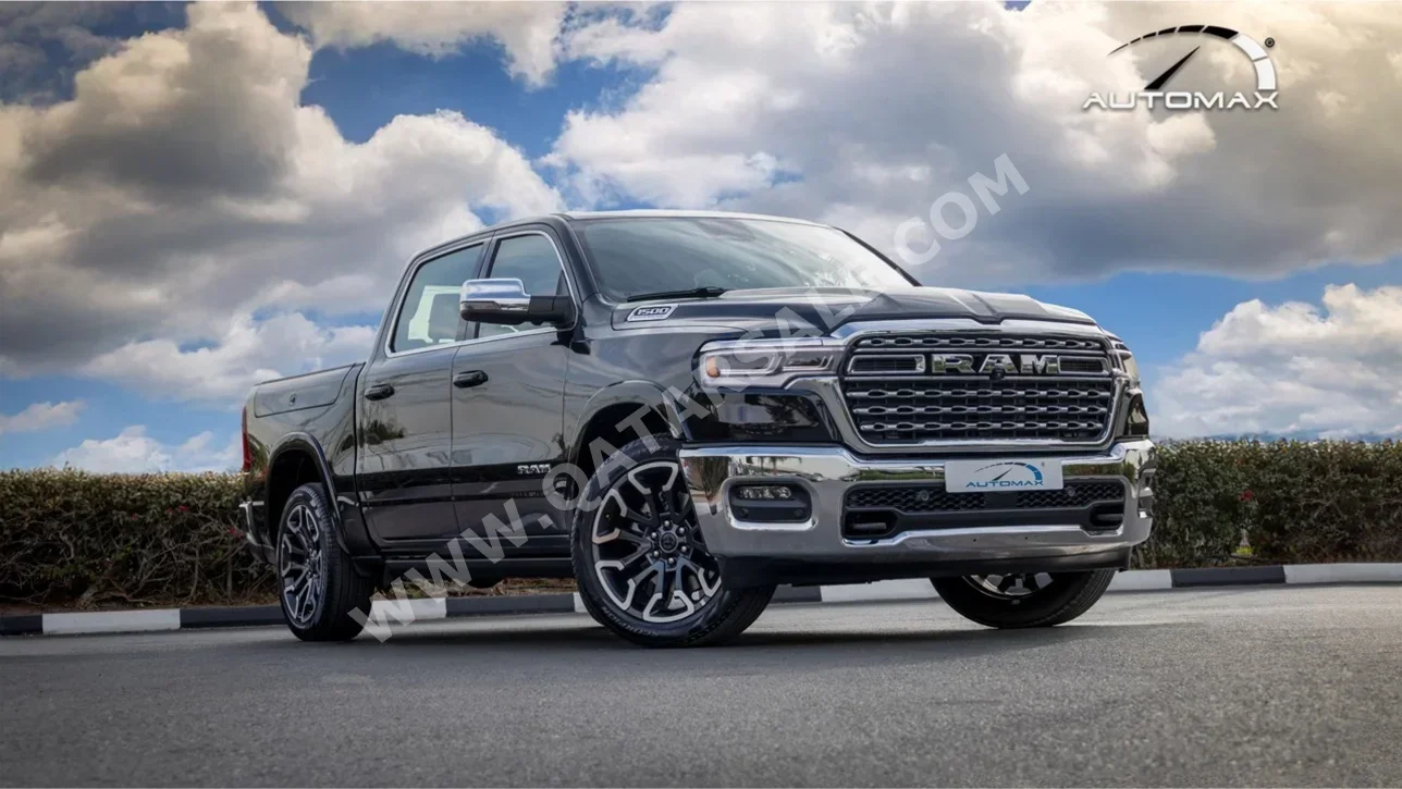 دودج  رام  لونغ هورن  2026  اوتوماتيك  0 كم  6 سلندر  دفع رباعي  بيكب  أسود  تحت الضمان