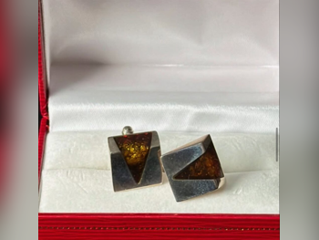 Cufflinks Brown and White