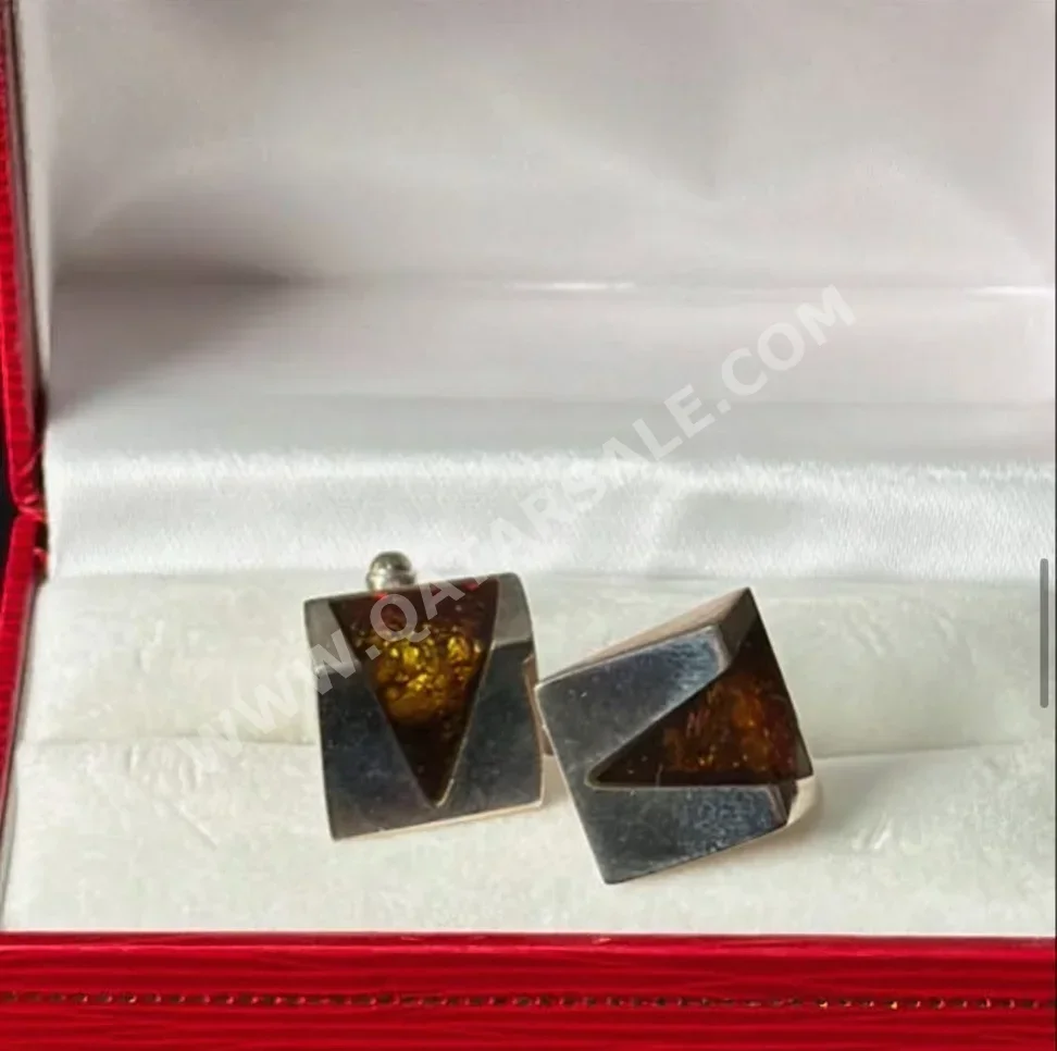 Cufflinks Brown and White