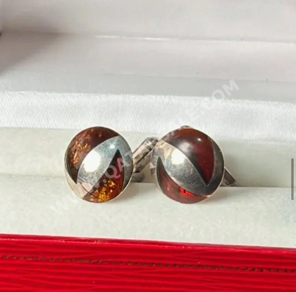 Cufflinks Brown and White