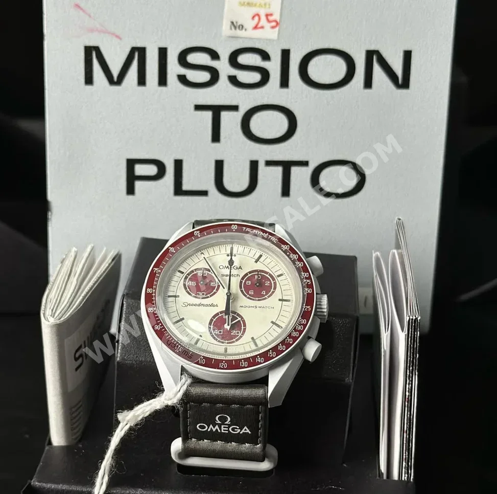 ساعات - أوميغا  - متعدد ميكانيكية/ رقمية  - أبيض  - ساعات للجنسين