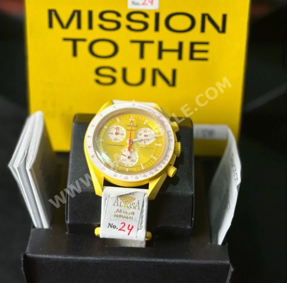 ساعات - أوميغا  - متعدد ميكانيكية/ رقمية  - الأصفر  - ساعات للجنسين