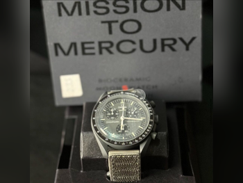 ساعات - أوميغا  - متعدد ميكانيكية/ رقمية  - أسود  - ساعات للجنسين