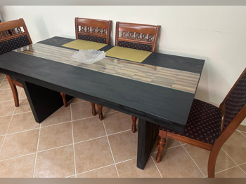 Dining Table  - Homes r Us  - Black  - 6 Seats