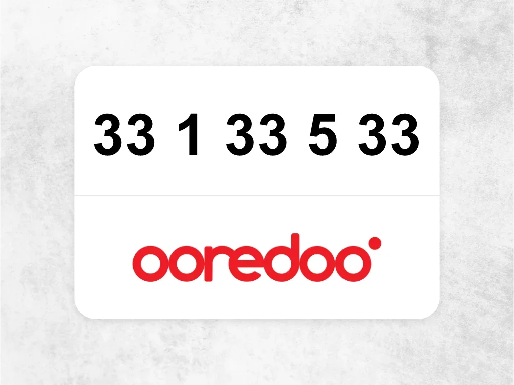 Ooredoo Mobile Phone  33 1 33 5 33