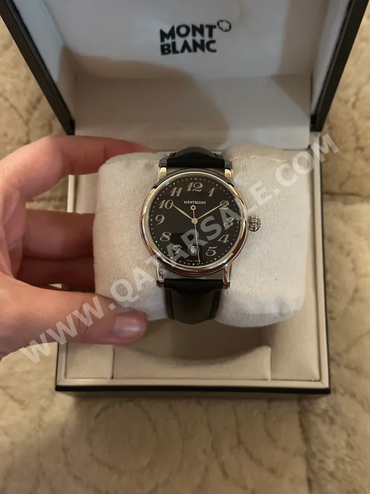 ساعات - مون بلانك  - ساعات ميكانيكية  - أسود  - ساعات رجالي