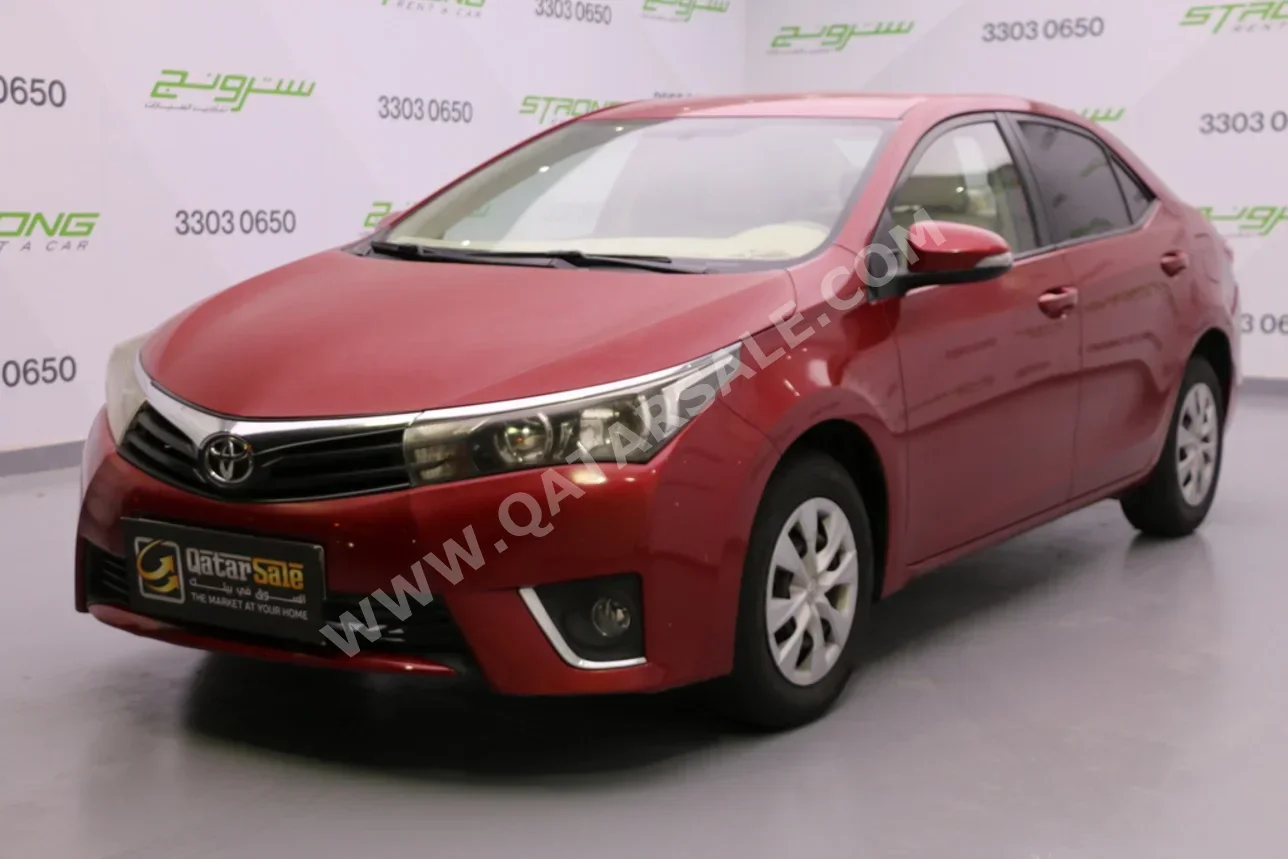 تويوتا  كورولا  2015  اوتوماتيك  220,000 كم  4 سلندر  سحب امامي  سيدان  أحمر