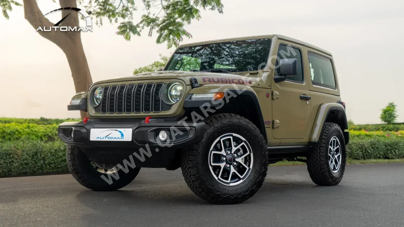 جييب رانجلار روبيكون 2025 اوتوماتيك 0 كم 4 سلندر دفع رباعي اس يو في أخضر تحت الضمان