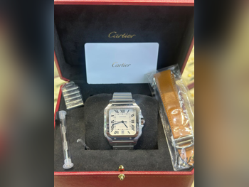 ساعات - كارتير - ساعات ميكانيكية - فضة - ساعات رجالي