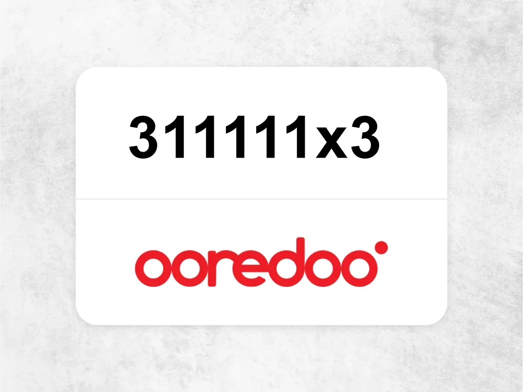 Ooredoo Mobile Phone  311111x3