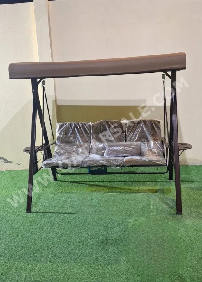 أثاث اخارجي - بنى  - كرسي معلق  -عدد المقاعد 3