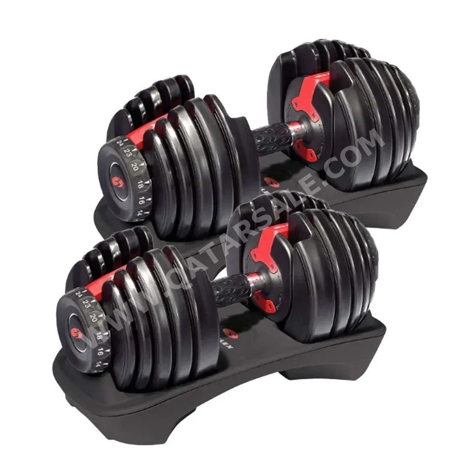 Weights - Adjustable Dumbbells  - Round  - Black