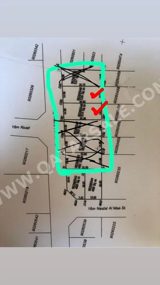 Lands For Sale  in Al Wakrah  - Al Wakrah  -Area Size 526 Square Meter