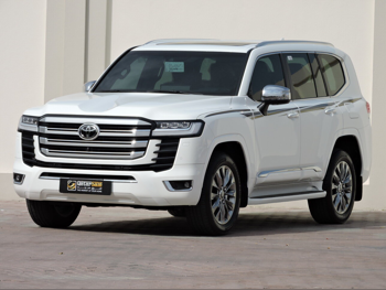 تويوتا  لاند كروزر  في اكس ار توين توربو  2024  اوتوماتيك  12,000 كم  6 سلندر  دفع رباعي  اس يو في  أبيض  تحت الضمان