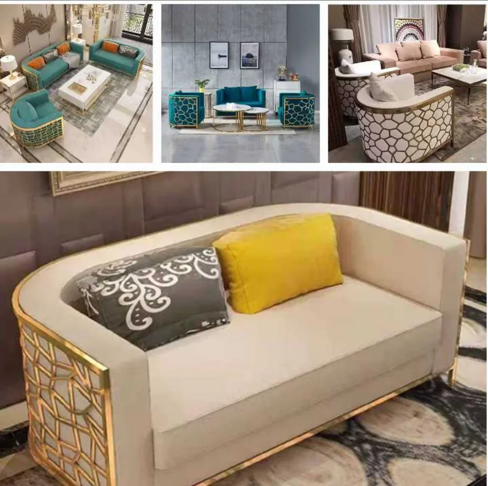 Sofas, Couches & Chairs Sofa Set  - Fabric  - Beige  and Side Tables  - Sofa Bed