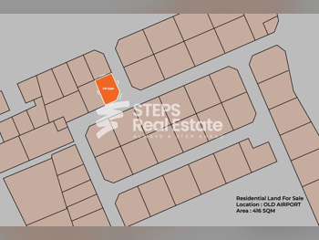 اراضي للبيع  في الدوحة  - المطار القديم  -المساحة 416 متر مربع