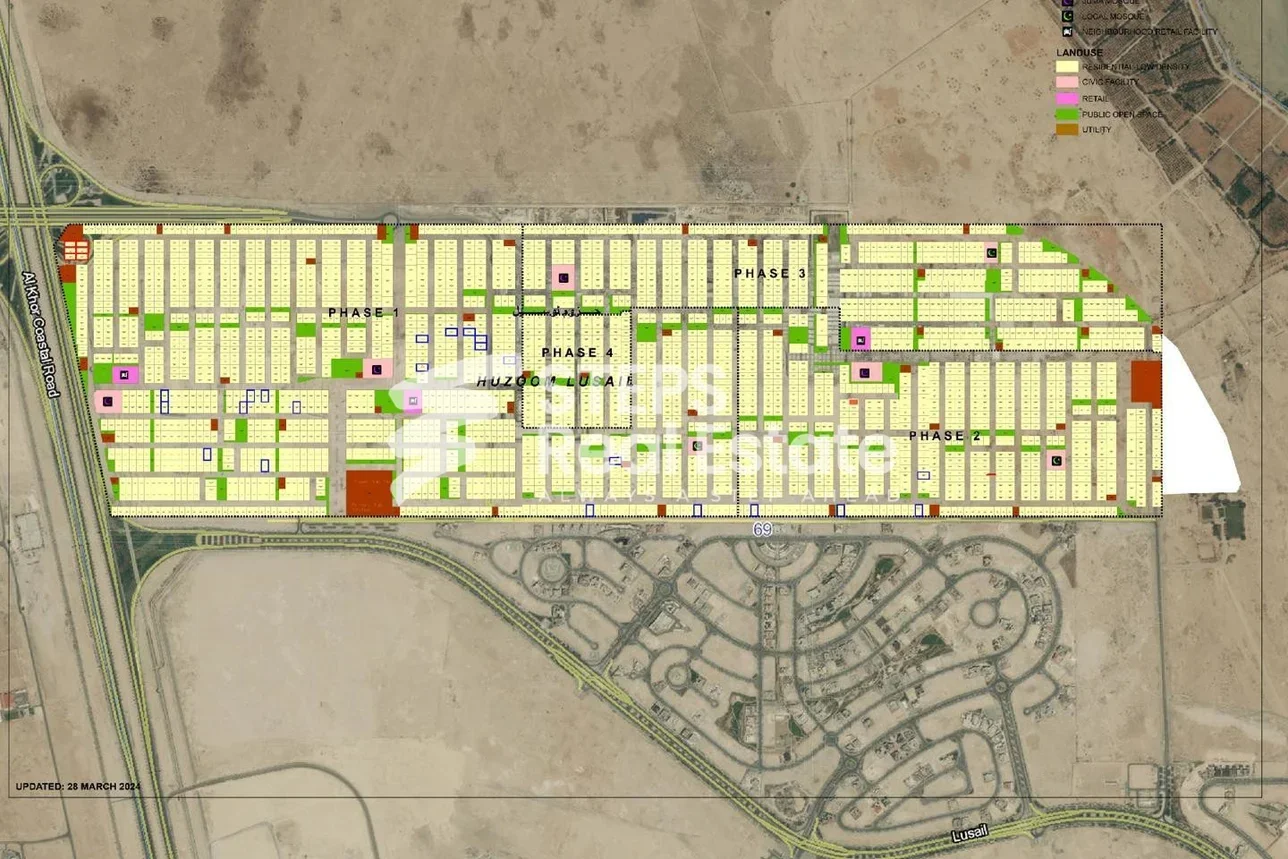 اراضي للبيع  في لوسيل  -المساحة 400 متر مربع