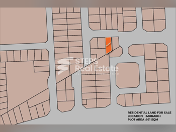 اراضي للبيع  في الريان  - مريخ  -المساحة 661 متر مربع