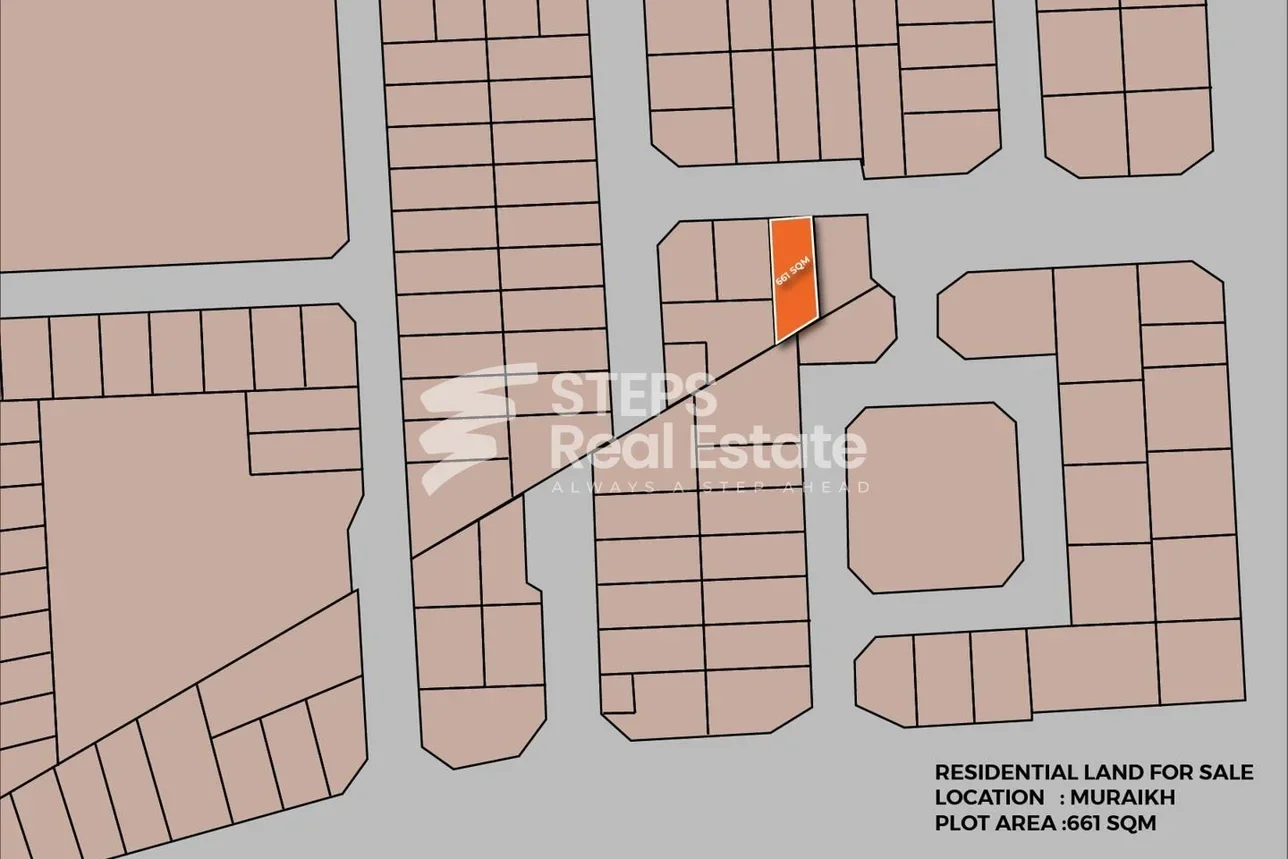 اراضي للبيع  في الريان  - مريخ  -المساحة 661 متر مربع