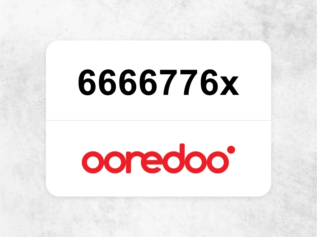 Ooredoo Mobile Phone  ‏6666776x