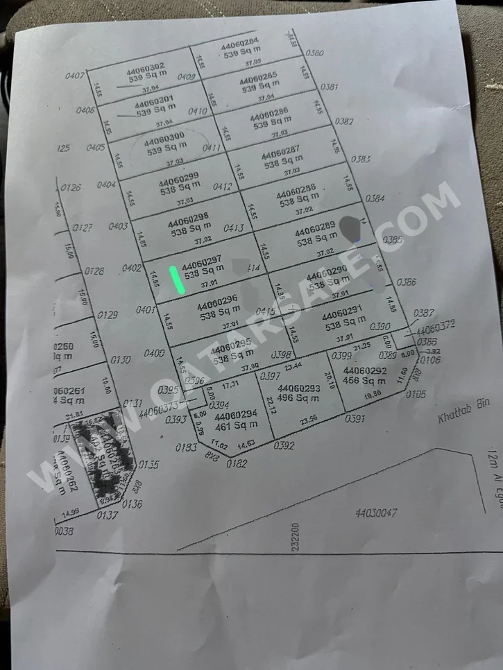 اراضي للبيع  في الدوحة  - نعيجة  -المساحة 538 متر مربع