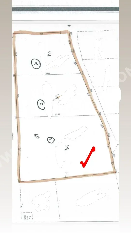 Lands For Sale  in Umm Salal  - Umm Ebairiya  -Area Size 10,895 Square Meter