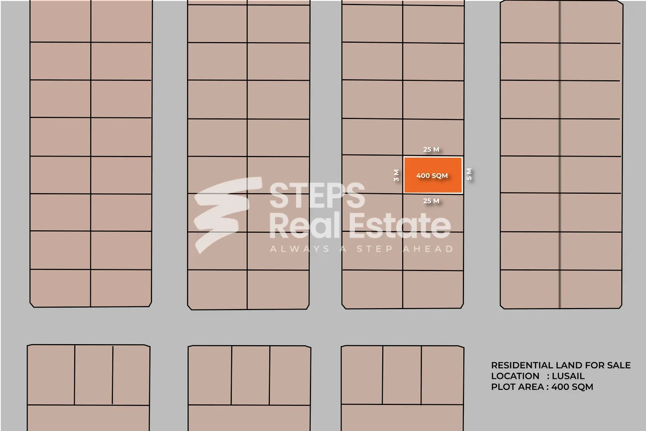 اراضي للبيع  في لوسيل  -المساحة 400 متر مربع