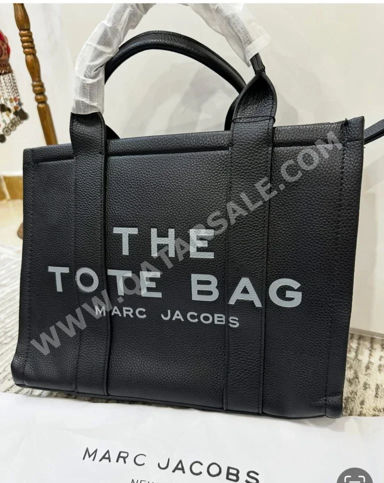 Tote Bag  - Black  - Faux Leather  - For Women