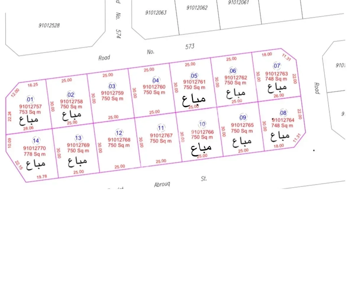 Lands For Sale  in Al Wakrah  - Al Wukair  -Area Size 750 Square Meter