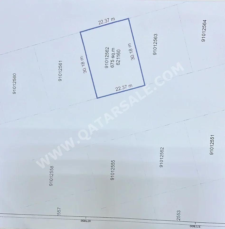 Lands For Sale  in Al Wakrah  - Al Wukair  -Area Size 675 Square Meter