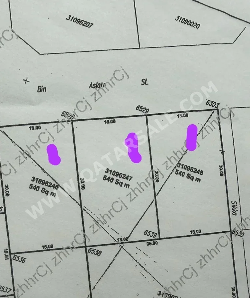 Lands For Sale  in Doha  - Al Duhail  -Area Size 540 Square Meter
