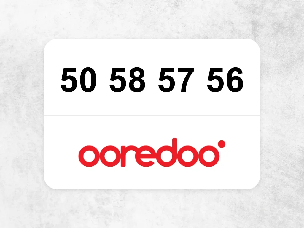 Ooredoo Mobile Phone  50 58 57 56