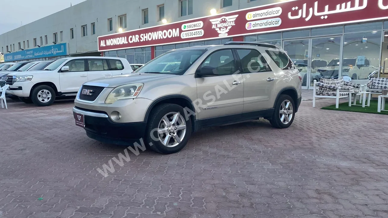 جي ام سي  اكاديا  2008  اوتوماتيك  287,000 كم  6 سلندر  دفع كلي مستمر  اس يو في  ذهبي