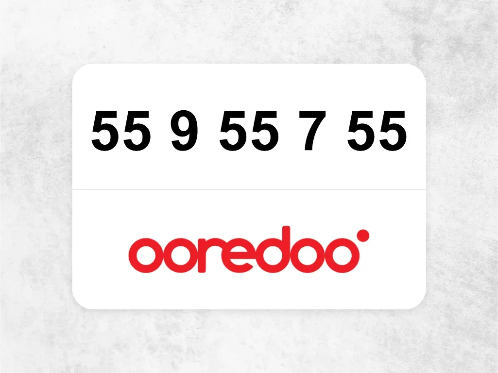 Ooredoo Mobile Phone  55 9 55 7 55