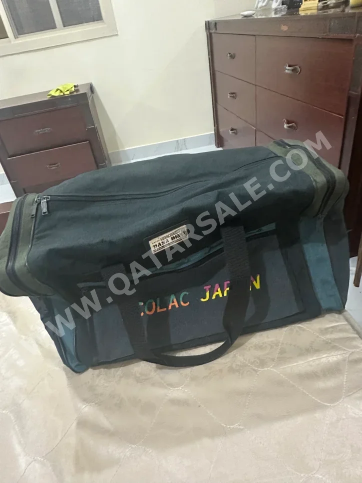 Travel Bags  - Black  - Cotton Canvas  - For Men