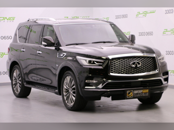 Infiniti  QX  80  2020  Automatic  50,000 Km  8 Cylinder  Four Wheel Drive (4WD)  SUV  Black  With Warranty